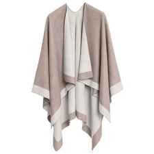 Winter Women'S Cotton Shawl Wrap Poncho Ruana Cape, Cardigan Sweater Open-Front 