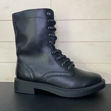 Steve Madden SM New York Lila Black Combat Boots Women's Size 6.5 Shoes M
