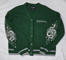 Harry Potter Slytherin Cardigan Sweater Green Size Medium