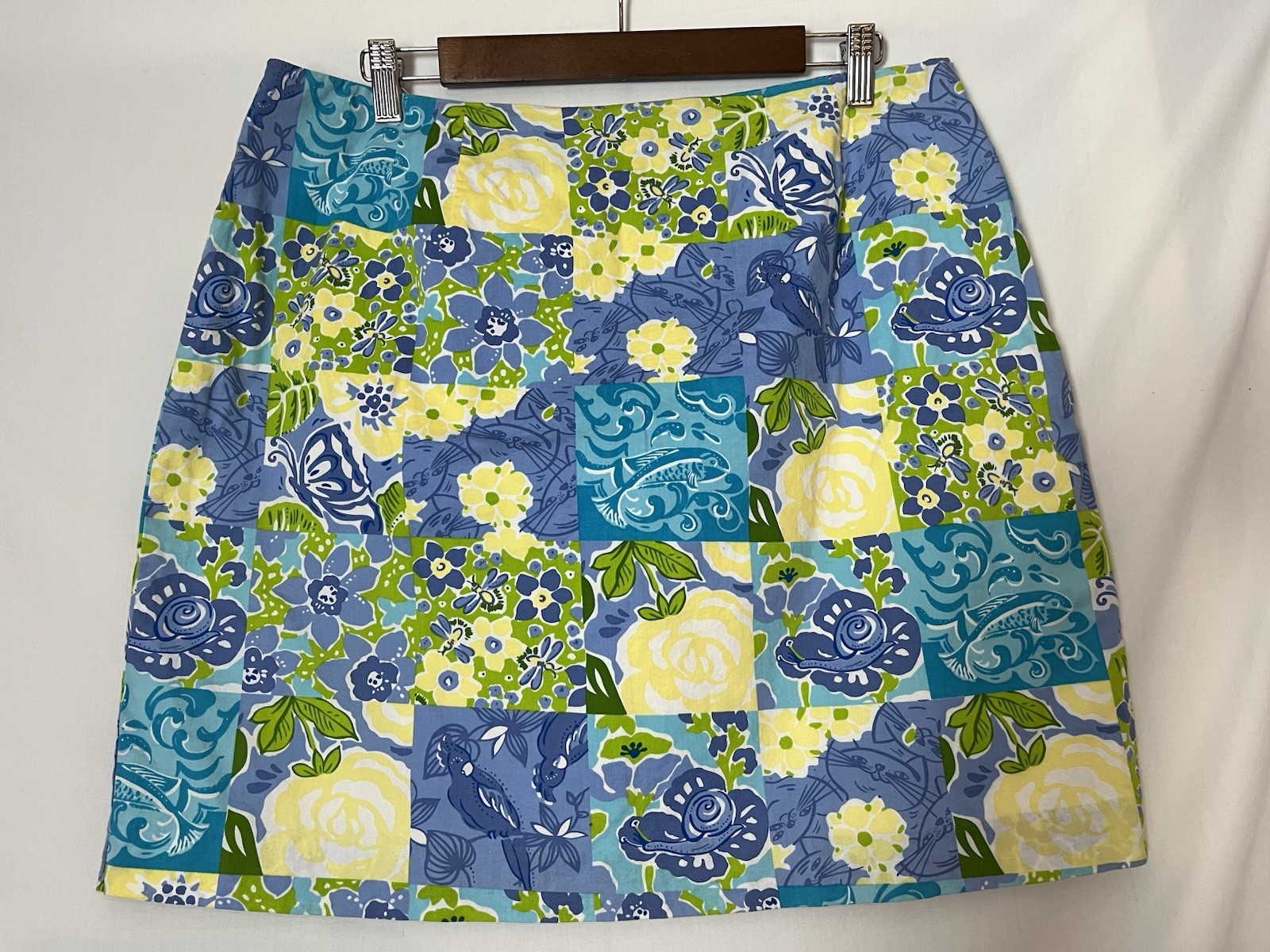 Cotton Connection Blue Patchwork Floral Snail But… - image 1