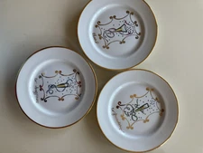 To Friendship/To Happiness /To Cheer Gold  Trim Decorative Plates 8"By Rosana  3