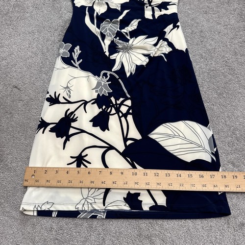 Lauren Ralph Lauren Etuikleid Blumen Rüschen Damen 6 Navy Weiß Flügelärmel - Bild 11 von 14