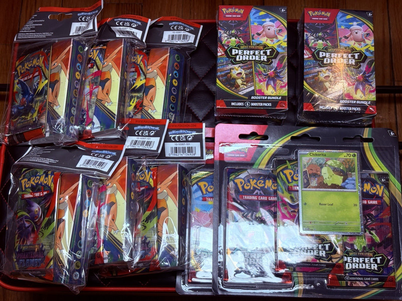 Huge Pokemon TCG Sealed Lot 50 Booster Packs Perfect Order Chaos Rising