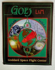 Vtg NASA GOES L & M Weather Satellite Sticker Decal NOAA Goddard Space Flight
