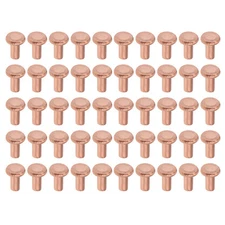 100 Pcs 1/8" x 15/64" Flat Head Copper Solid Rivets Fasteners