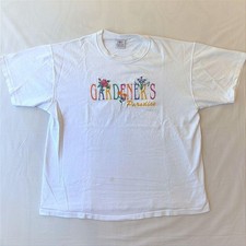 VTG 90s Gardener's Paradise Embroidered Tee Large Made in USA Single Stitch
