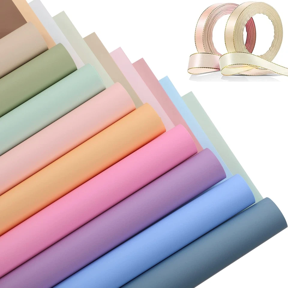 36 Hojas Impermeable Doble Color Papel de Envolver Flores Ramo Floral Suministro... Foto 3 de 4