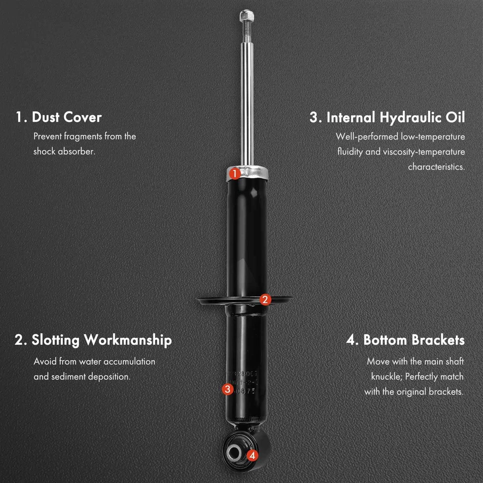 Amortiguador trasero lateral 2 piezas para Audi A6 Quattro 1998 1999 2000 2001-2004 Foto 3 de 4