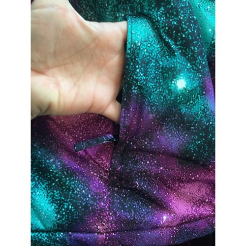 Lands End Youth Parka XL 18H 20H Black Purple Galaxy Celestial Space Coat Jacket - Picture 5 of 11