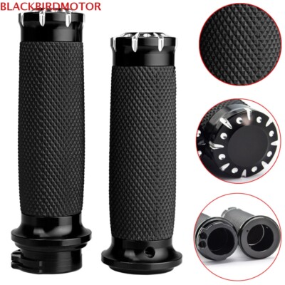 1 ''schwarz Lenker Handgriffe Für Harley Touring Sportster Dyna Softail Chopper