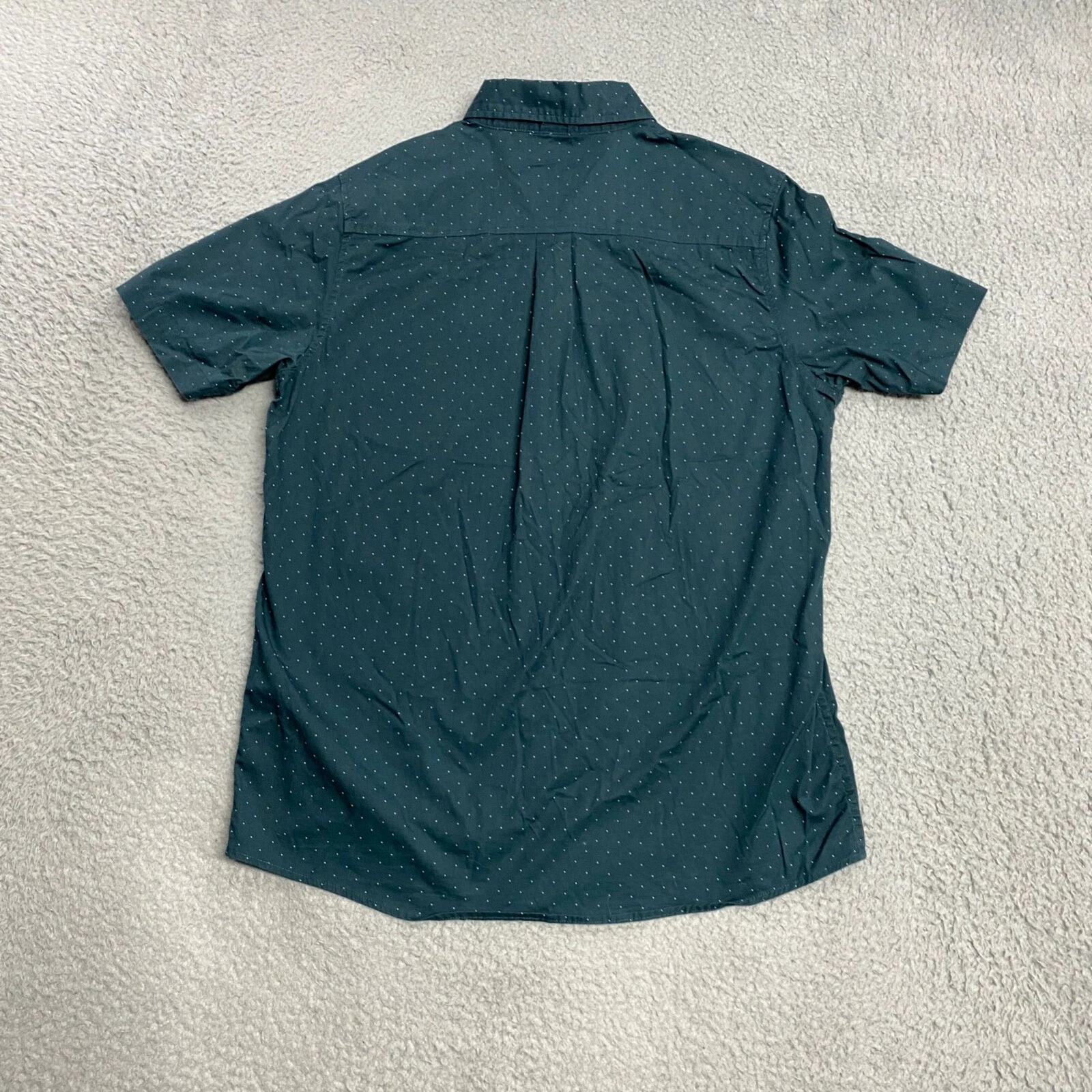 vuori crest button up polkadot cotton stretch shirt