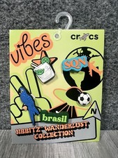 NEW Crocs Jibbitz Shoe Charms Brazil Wanderlust Collection 5 Pack Parrot Soccer