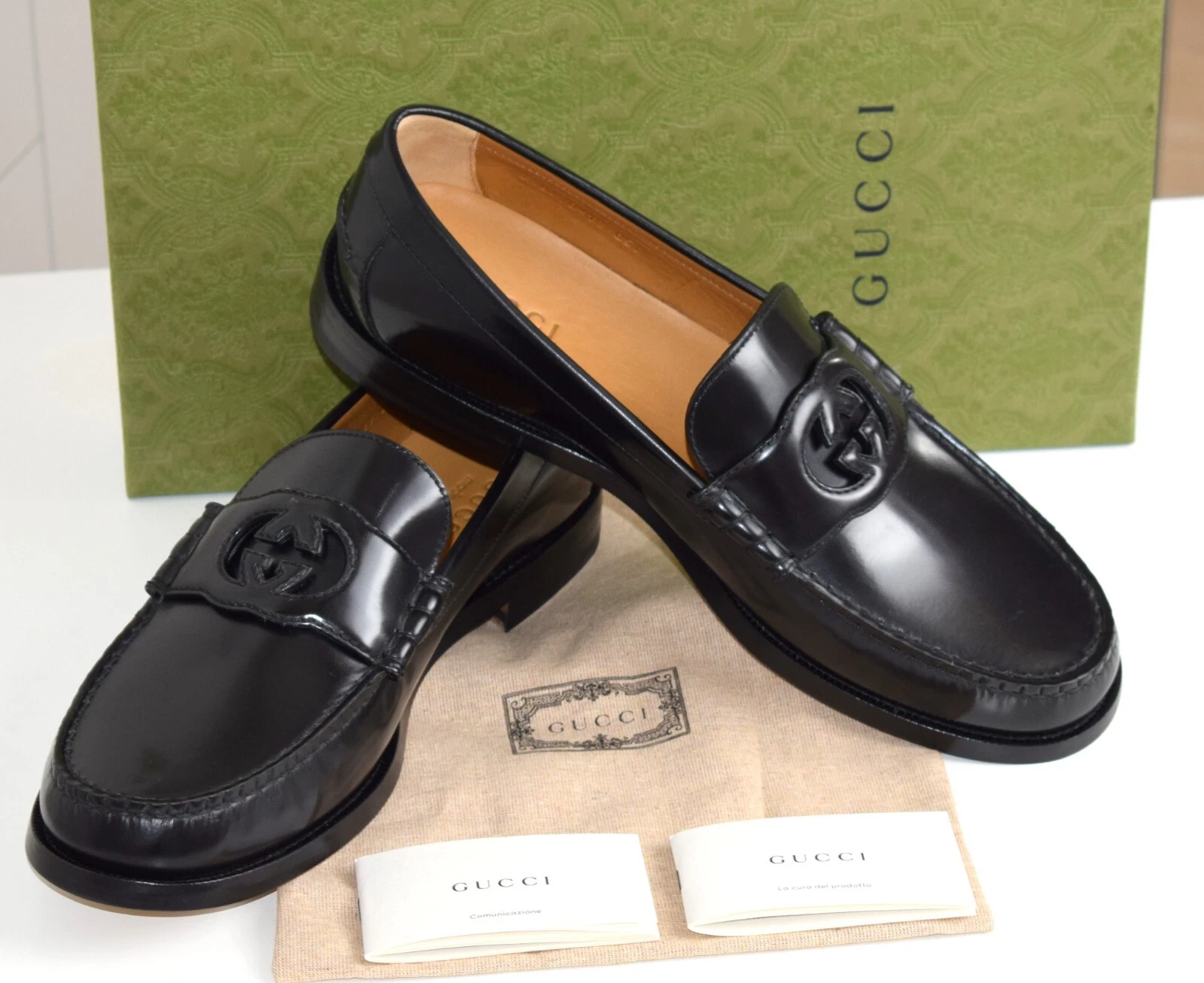 Chaussures homme GUCCI Luxury business cuir noir EU 45 ; UK 11 ; US 11,5