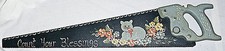 Original Hand Painted Cat Kitty Hand Saw Vintage