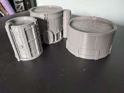 Tanques de almacenamiento químico para juego Warhammer War Cubas D+D paisajes escondidos en 3D impreso 15 mm - Imagen 3 de 16