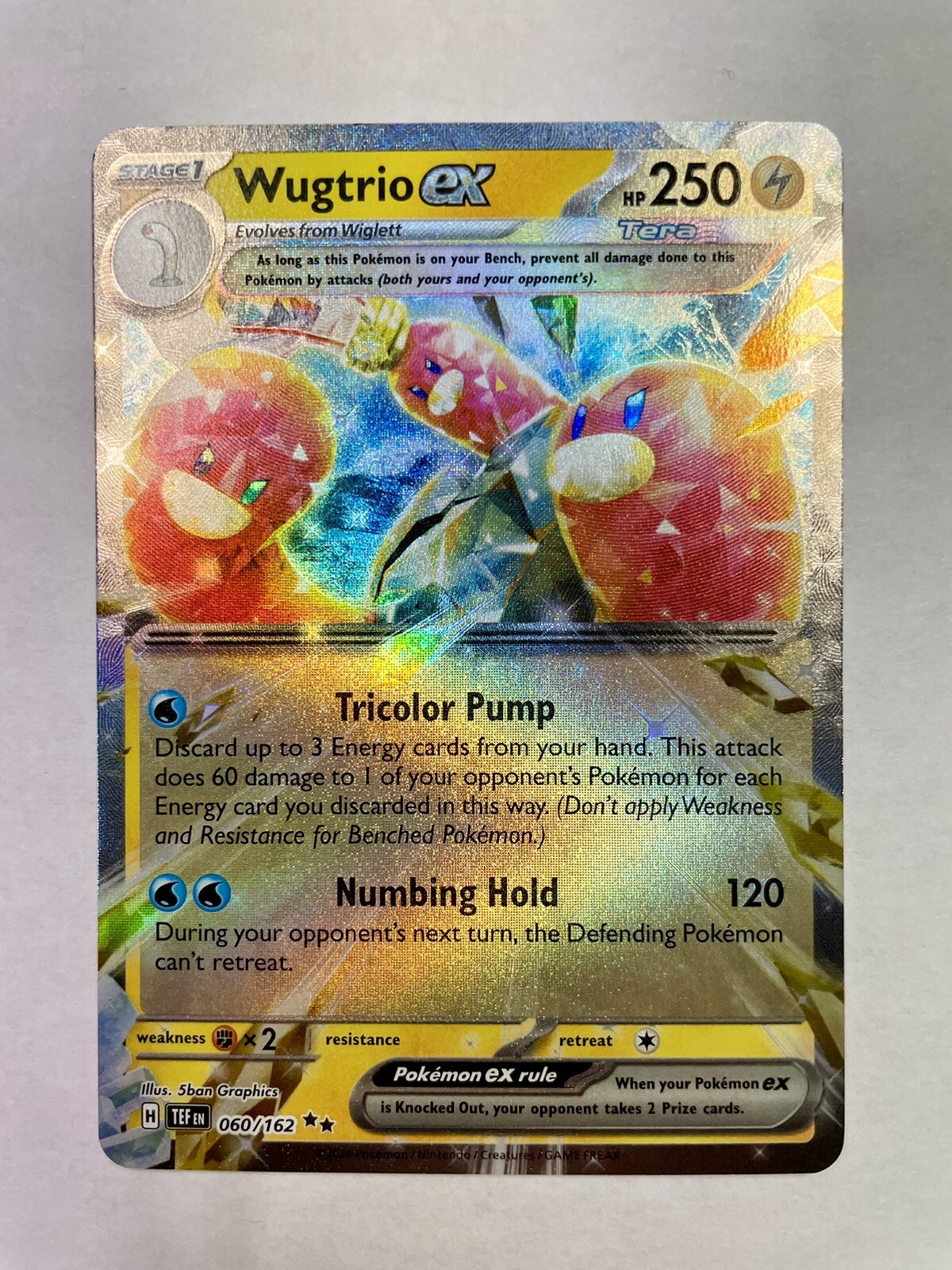 Wugtrio ex 060/162 Temporal Forces Double Rare Pokemon TCG Mint NM Pack Fresh