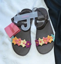 Gymboree JUNGLE GEM Brown Floral Sandals Shoes NWT 2