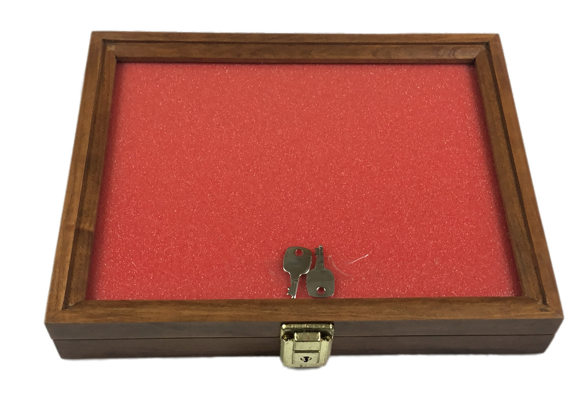 Cherry Wood Display Case 9 x 12 x 2 for Arrowheads Knives Collectibles Coins