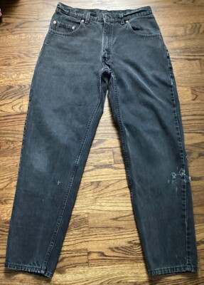 VTG 90s Levis 560 Jeans Mens 33x32 Faded Black Loose Tapered USA Made Distressed