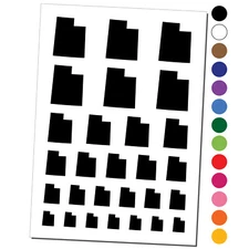 Utah State Silhouette Temporary Tattoo Water Resistant Set Collection