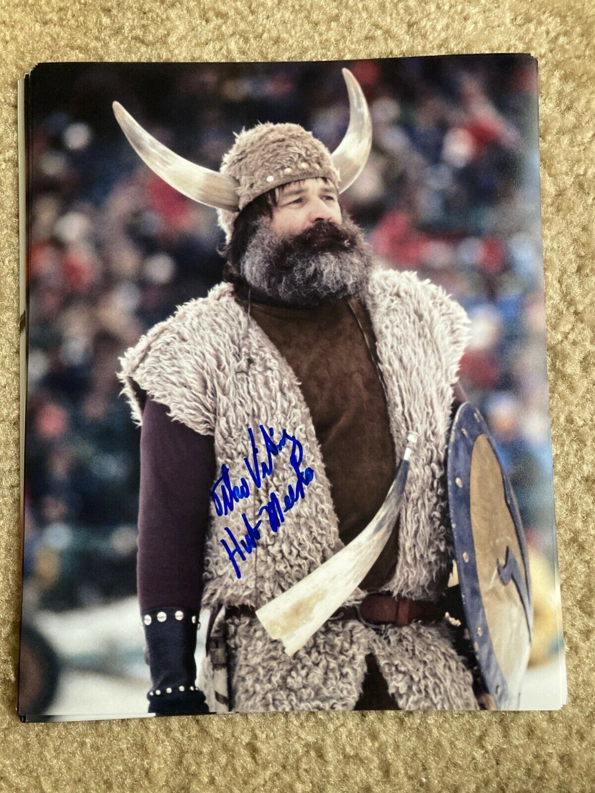 Hub Meeds, Minnesota Vikings Original Mascot Color 8x10 #6 with COA (RARE)