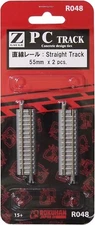 Rokuhan Z Gauge R048 PC railroad Track straight line 55mm concrete design 2 pack