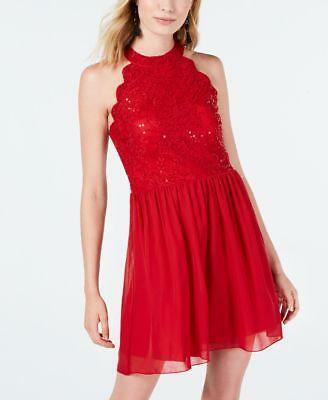Speechless Juniors Red Sequined Halter 