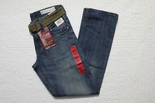 NEW BOY'S LEE DUNGAREES SURE TO FIT DENIM BLUE JEANS WITH BELT NWT