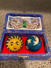 Dragon Chinese Baodung Chimes Health Stress Relief Therapy Cloisonne Balls  Box