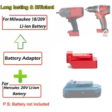 Adapter For Hercules 20V Li-ion Battery Convert to fits Milwaukee 18V Power Tool