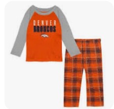 Denver Broncos NFL Flannel PJ Set Youth Size Large NEW T213