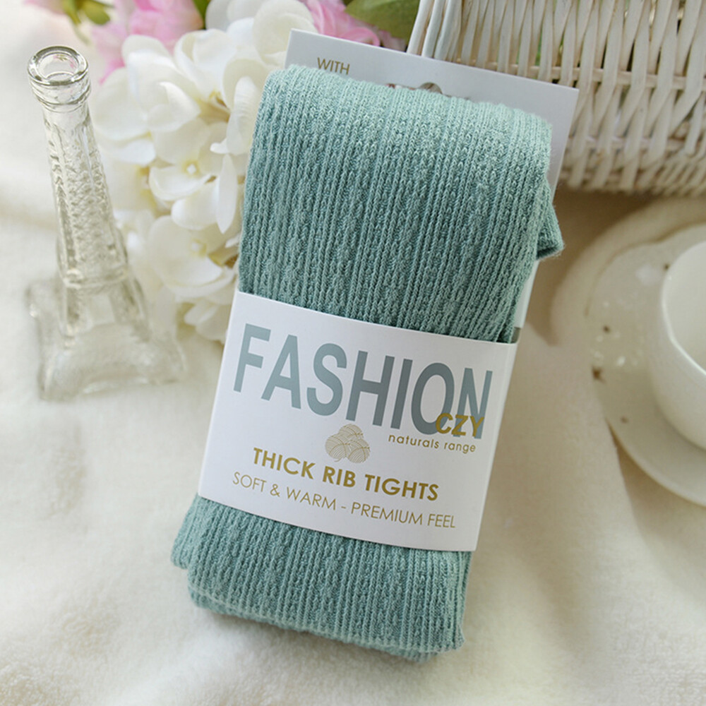 Women Warm Woolen Yarn Knitted Footed Tights Pantyhose Stretch