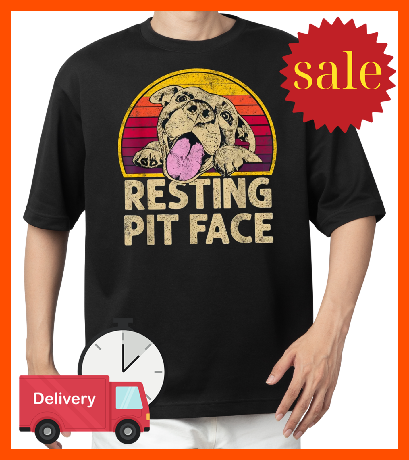 Funny Dog Pitbull Resting Pit Face T-Shirt