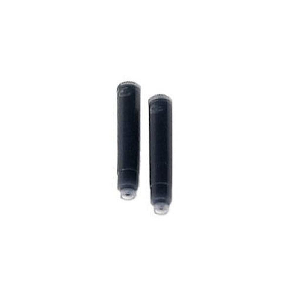Aluminum Body Fountain Pen Cartridge Refills,2 Black Ink Refills