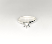 5 mm Round Sterling Silver Solitaire Hand Finished Ring Setting Size 10