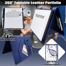 Portfolio Professional Padfolio with Clipboard Folder Storage Organizer in Blue