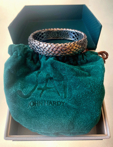 John Hardy Jai Peacock Bangle Bracelet Sterling Silver 56 grams Size 6.5"