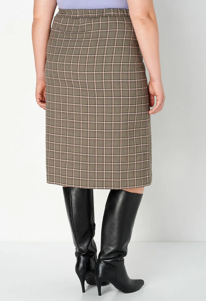 ¡Nuevo! Christopher Banks, 5707, Pull-on, Envolvente, Falda a Cuadros Talla Grande, 16W/18W 1X Foto 2 de 2