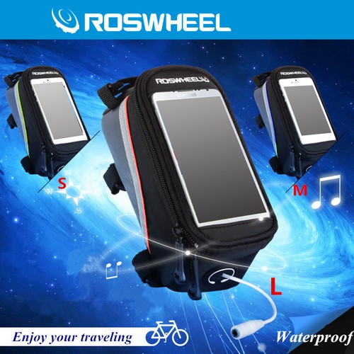 Roswheel Bike Cycle Bicycle Frame Pannier Front Tube Bag Holder for Mobile Phone