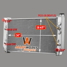 4 Rows Aluminum Radiator For 1982-1991 CHEVY GMC 6.2L DIESEL V8 Engines