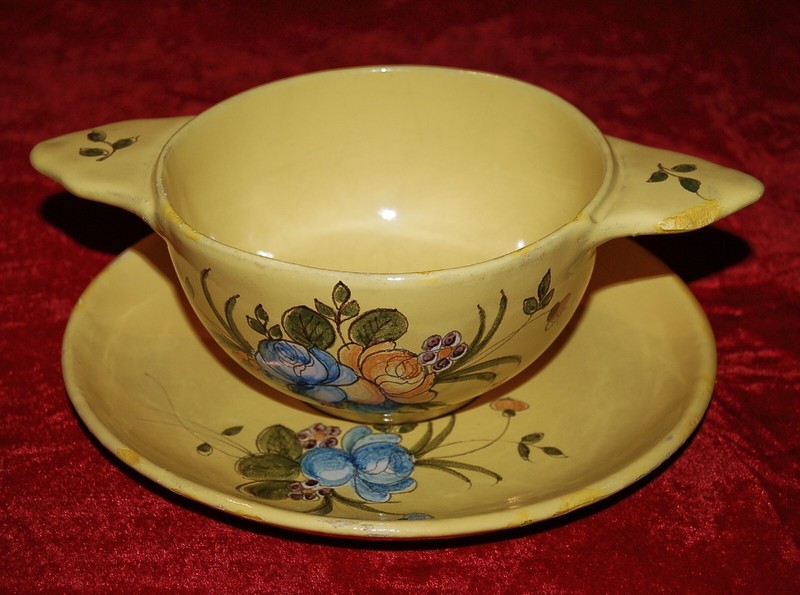 ANTIQUE Montpellier France BOWL PLATE Katharine Graham Estate Washington Post
