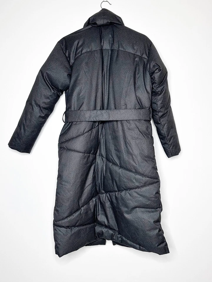 NWT Bernardo Long Puffer Coat Shawl Collar Belted Waist Women's Dark Gray XS - Image 4 of 4