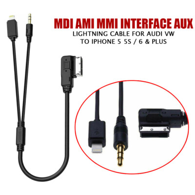 MMI AMI Musik Interface Audio AUX Adapterkabel 3.5 mm Für Audi VW Skoda iPhone