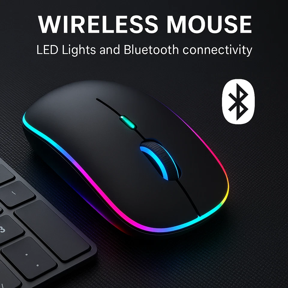 MAUS LED, Maus Kabellos Bluetooth 2.4G Leise Klic und Funk für Laptop -PC - Bild 3 von 4