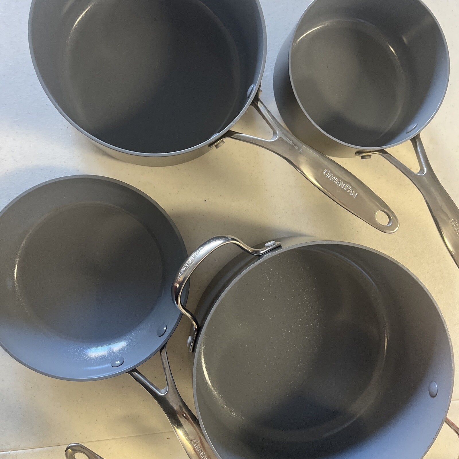 GreenPan Valencia Pro Ceramic 11piece Cookware Pots and Pan Set Gently Used eBay