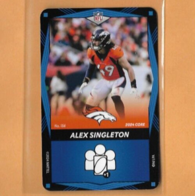 2024 Mattel UNO Elite Core Edition-ALEX SINGLETON Blue, Denver Broncos #156