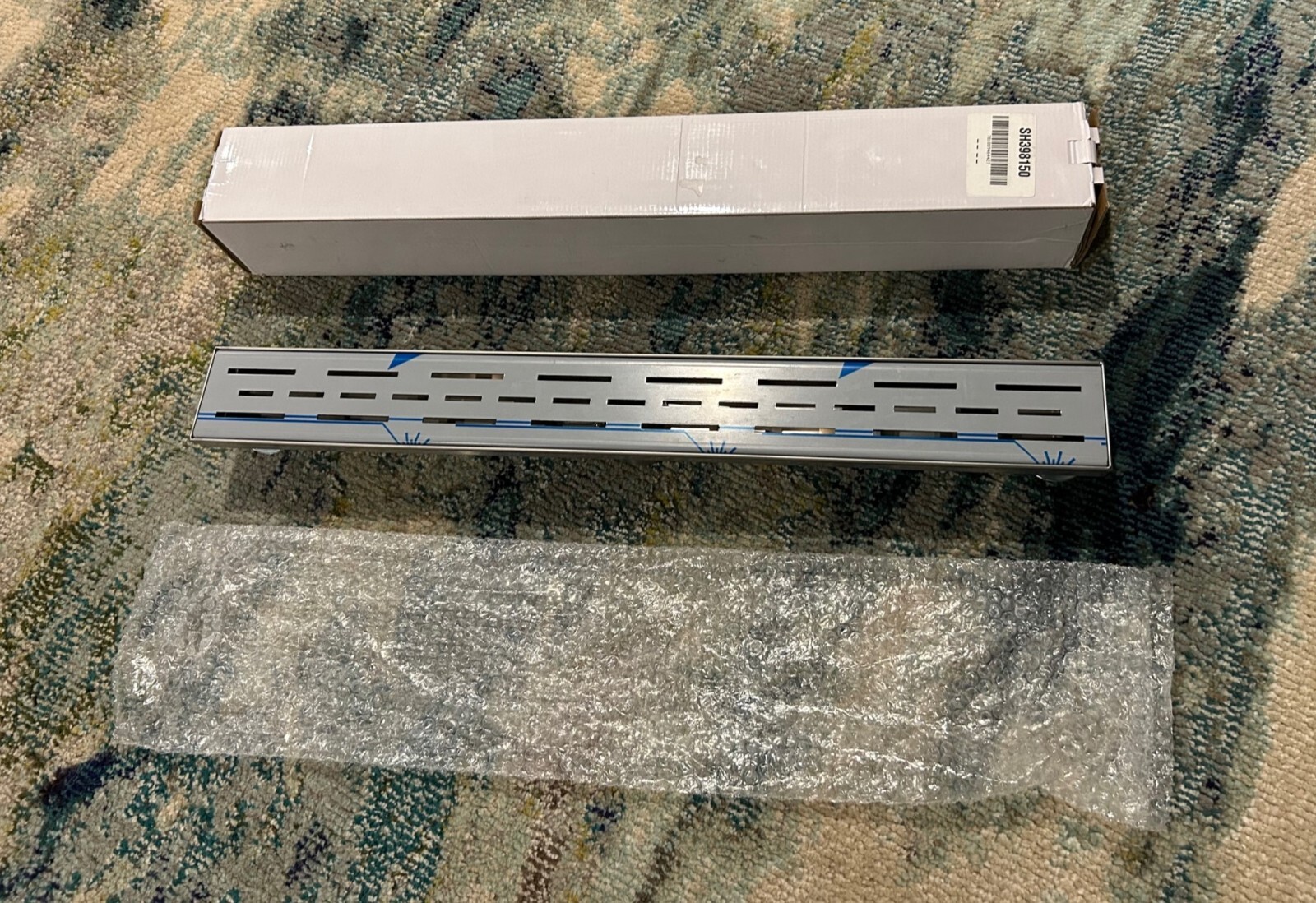 28" Effendi Outdoor Linear TileIn Shower Drain w/ Flange Brushed