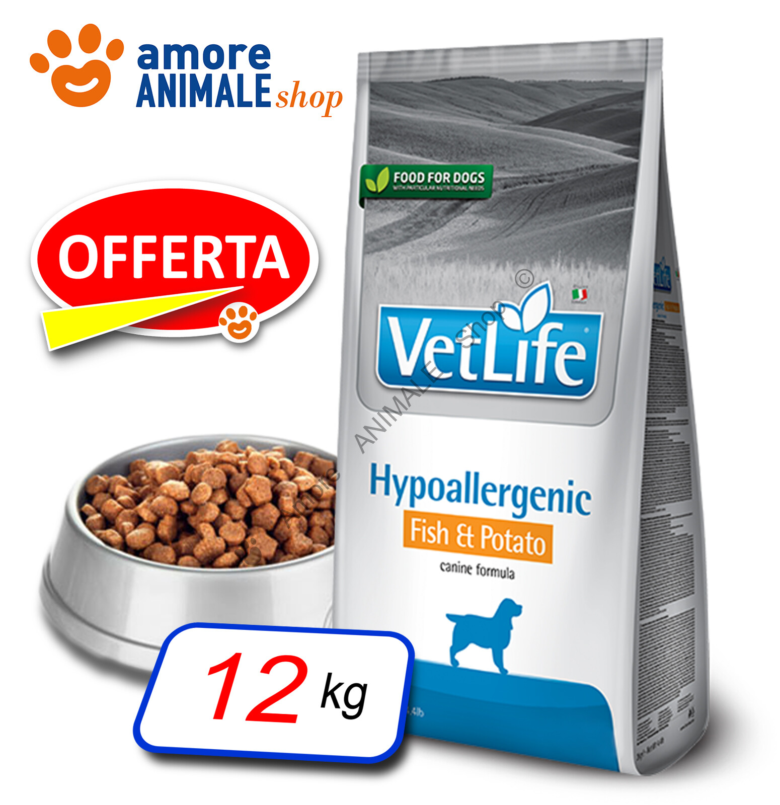 Farmina Vet Life Hypoallergenic Pesce e Patate 12kg | Dieta per Cani