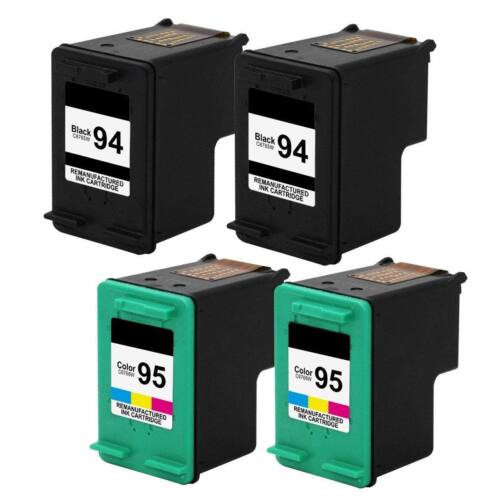 4pk For HP 94 95 Black Color Ink For Photosmart 2605 2608 2610 2613 2710 7850 - Picture 1 of 3