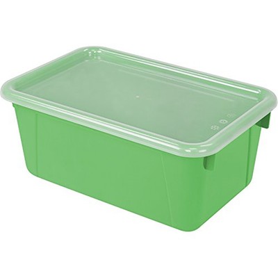 Storex Small Cubby Bin, 5-Pack With Clear Lid Classroom Green
